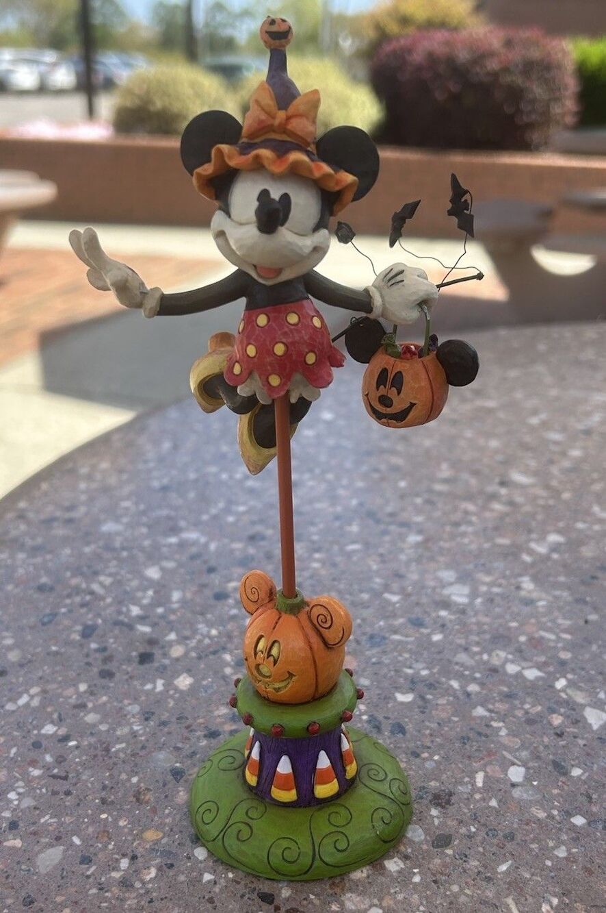 Minnie Mouse Disney Parks 8" Resin Halloween Pumpkin Figures *Damage*